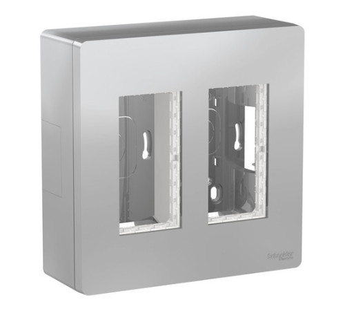 UNICA SYSTEM+ БЛОК открытой установки 2х2 АЛЮМИНИЙ