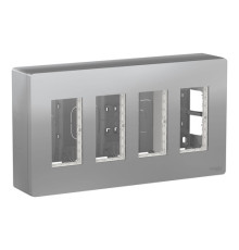 UNICA SYSTEM+ БЛОК открытой установки 4х2 АЛЮМИНИЙ.