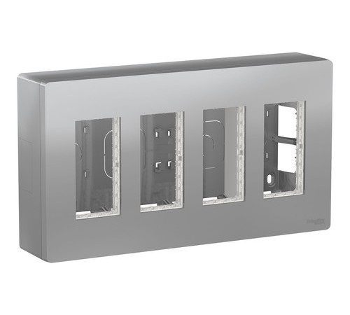 UNICA SYSTEM+ БЛОК открытой установки 4х2 АЛЮМИНИЙ.