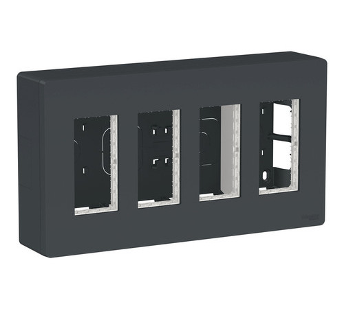 UNICA SYSTEM+ БЛОК открытой установки 4х2 АНТРАЦИТ