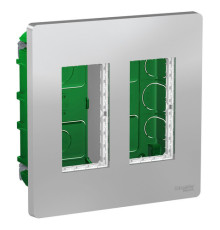 UNICA SYSTEM+ БЛОК скрытой установки 2х2 АЛЮМИНИЙ
