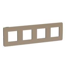 Рамка 4 поста Schneider Electric UNICA NEW STUDIO, два цвета, песочный, антрацит