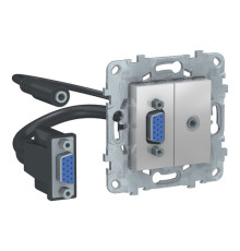 Розетка HD15+mini-jack Schneider Electric UNICA NEW, алюминий