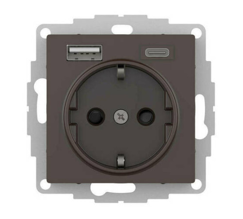 ATLASDESIGN РОЗЕТКА 16А c 2 USB A+C, мех, МОККО