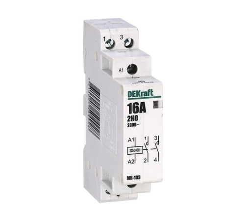 Модульный контактор DEKraft МК-103 2НО 16А 230В AC, 18050DEK