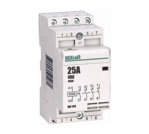Модульный контактор DEKraft МК-103 4НО 16А 230В AC, 18053DEK