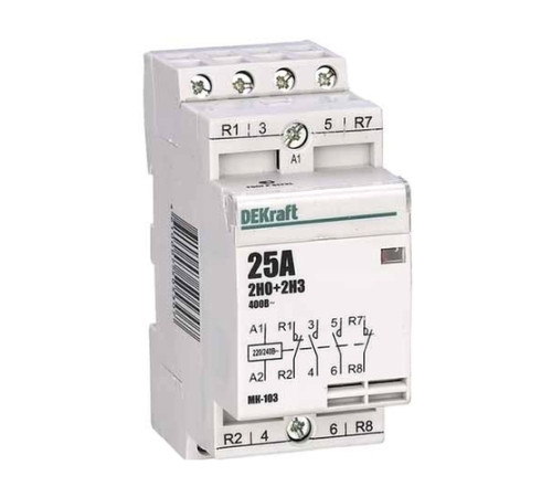 Модульный контактор DEKraft МК-103 2НО+2НЗ 25А 230В AC, 18069DEK