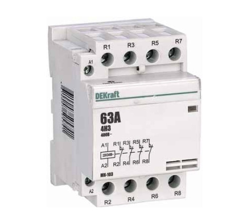 Модульный контактор DEKraft МК-103 4НЗ 63А 230В AC, 18091DEK