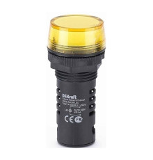Лампа комм. ADDS ?22 мм LED жел. 220В AC//DC ЛK-22 DEKraft