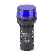 Лампа комм. ADDS 22 мм LED син.220В AC//DC ЛK-22 DEKraft