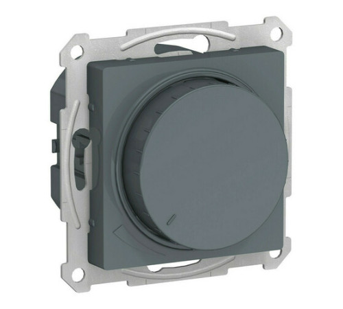 Светорегулятор (диммер) 10-400 Вт/ВА, для LED 3-150 Вт/ВА поворотно-нажимной, ATLASDESIGN, грифель