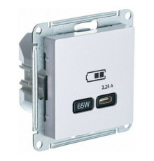Розетка USB type C Systeme Electric ATLASDESIGN, скрытый монтаж, жемчуг, ATN000427