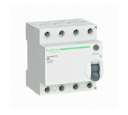 УЗО Systeme Electric City9 Set 4P 40А 6 кА, 300 мА (AC), C9R66440