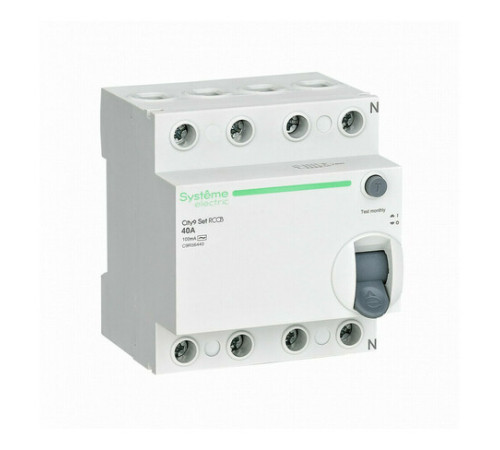 УЗО Systeme Electric City9 Set 4P 40А 6 кА, 100 мА (AC), C9R56440