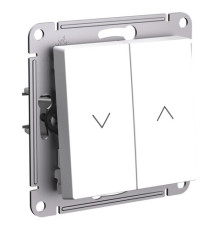 Выключатель для жалюзи 2-клавишный Systeme Electric ATLASDESIGN, скрытый монтаж, белый, ATN000119