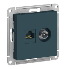 Розетка TV+RJ45 Cat.5 Systeme Electric ATLASDESIGN, оконечная, изумруд