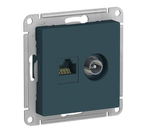 Розетка TV+RJ45 Cat.5 Systeme Electric ATLASDESIGN, оконечная, изумруд