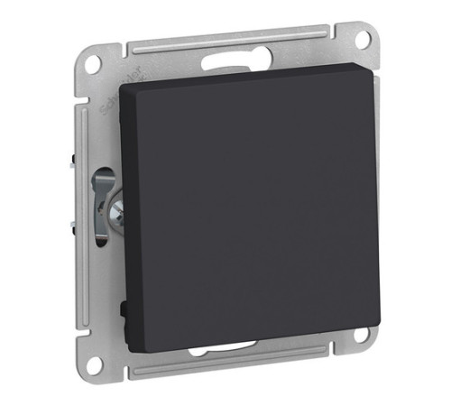 Выключатель 1-клавишный кнопочный Systeme Electric ATLASDESIGN, скрытый монтаж, карбон