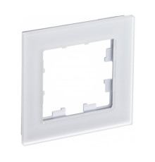 Рамка 1 пост Systeme Electric ATLASDESIGN NATURE, белое матовое стекло (пластик)