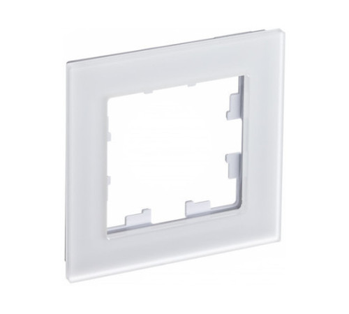 Рамка 1 пост Systeme Electric ATLASDESIGN NATURE, белое матовое стекло (пластик)