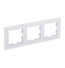 Рамка 3 поста Systeme Electric ATLASDESIGN NATURE, матовое стекло (пластик)