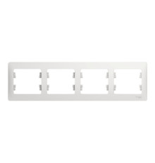 Рамка 4 поста Systeme Electric GLOSSA, горизонтальная, белый