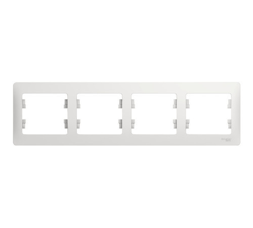 Рамка 4 поста Systeme Electric GLOSSA, горизонтальная, белый