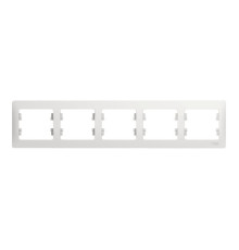 Рамка 5 постов Systeme Electric GLOSSA, горизонтальная, белый