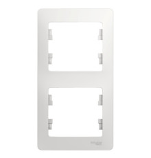 Рамка 2 поста Systeme Electric GLOSSA, вертикальная, белый