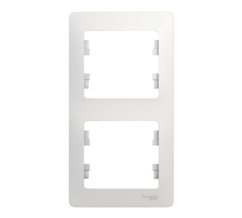 Рамка 2 поста Systeme Electric GLOSSA, вертикальная, белый