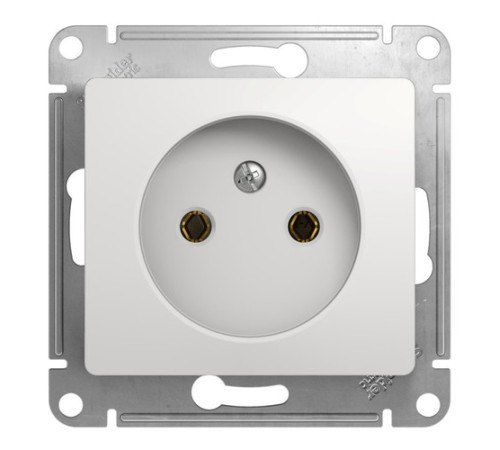Розетка Systeme Electric GLOSSA, скрытый монтаж, без заземления, белый