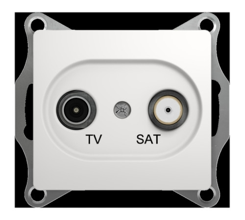 Розетка TV-SAT Systeme Electric GLOSSA, проходная, белый
