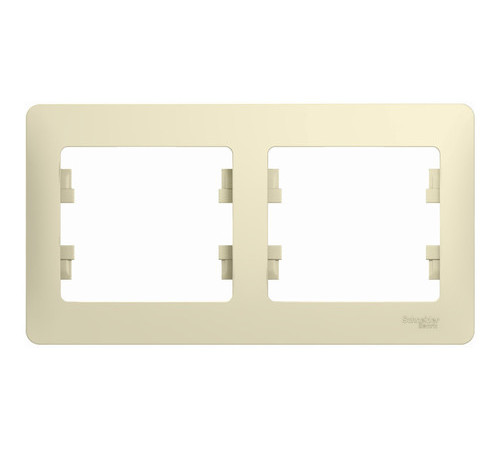 Рамка 2 поста Systeme Electric GLOSSA, горизонтальная, бежевый