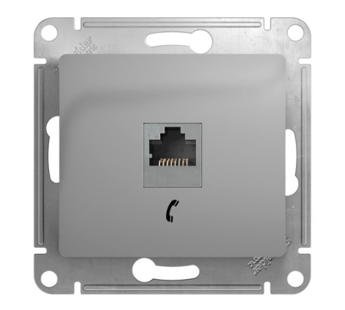 Розетка 1xRJ11 Systeme Electric GLOSSA, алюминий
