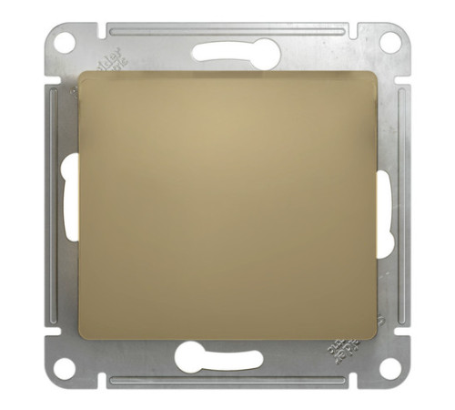 Выключатель 1-клавишный кнопочный Systeme Electric GLOSSA, скрытый монтаж, титан