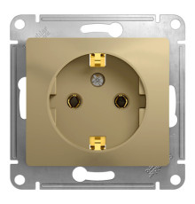 Розетка Systeme Electric GLOSSA, скрытый монтаж, с заземлением, титан