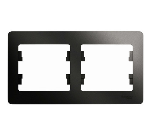 Рамка 2 поста Systeme Electric GLOSSA, горизонтальная, антрацит