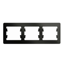 Рамка 3 поста Systeme Electric GLOSSA, горизонтальная, антрацит