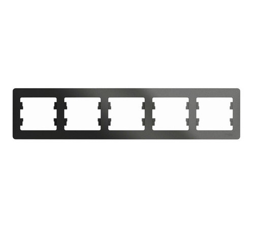 Рамка 5 постов Systeme Electric GLOSSA, горизонтальная, антрацит
