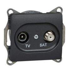 Розетка TV-SAT Systeme Electric GLOSSA, одиночная, антрацит