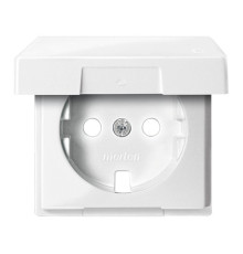 Накладка на розетку Schneider Electric MERTEN SYSTEM M, с заземлением, с крышкой, полярно-белый