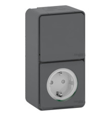 MUREVA S, БЛОК РОЗЕТКА + ПЕРЕКЛЮЧАТЕЛЬ , открытой установки, АНТРАЦИТ, IP55
