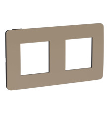 Рамка 2 поста Schneider Electric UNICA NEW STUDIO, два цвета, песочный, антрацит
