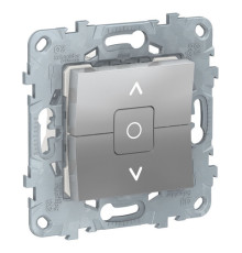 Выключатель для жалюзи с фиксацией Schneider Electric UNICA NEW, алюминий