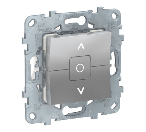 Выключатель для жалюзи с фиксацией Schneider Electric UNICA NEW, алюминий