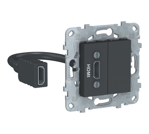 Розетка HDMI Schneider Electric UNICA NEW, антрацит