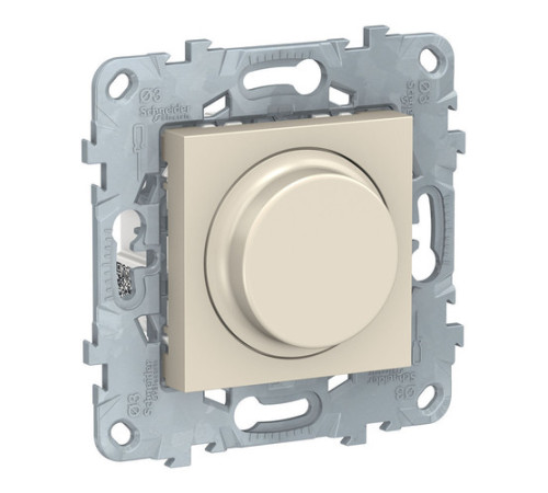 Светорегулятор поворотно-нажимной Schneider Electric UNICA NEW, 200 Вт, LED 5-100ВА, бежевый