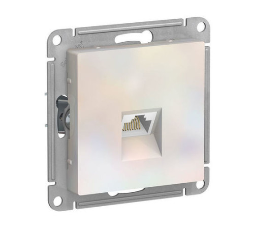 Розетка компьютерная RJ45 Cat.6 Systeme Electric ATLASDESIGN, скрытый монтаж, жемчуг, ATN000486