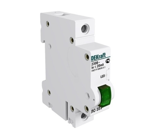 Лампа сигнальная на DIN-рейку 1P Цвет:ЗЕЛЕНЫЙ LE