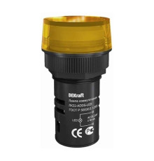 Лампа комм. ADDS 22 мм LED жел. 24В AC//DC ЛK-22 DEKraft